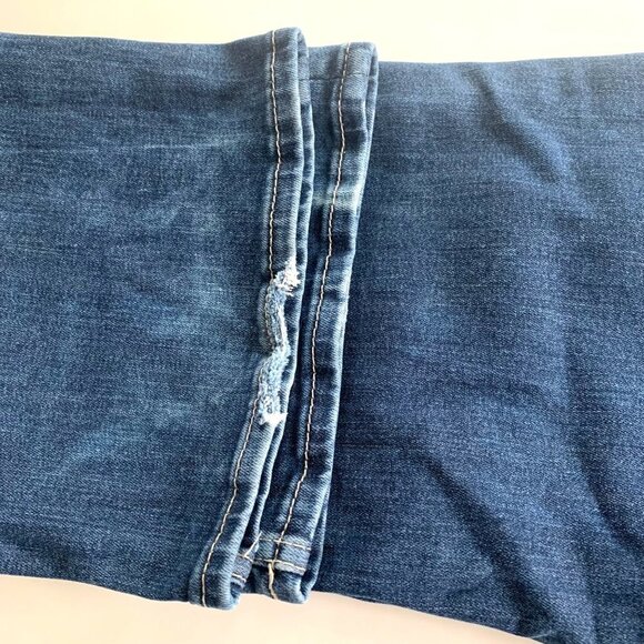 Departwest Nomad Mens Straight Leg Jeans Stretch 31W X 32R Dark Wash Distressed - Picture 7 of 11